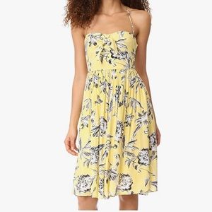 BB DAKOTA joss crepe Lily floral midi yellow dress